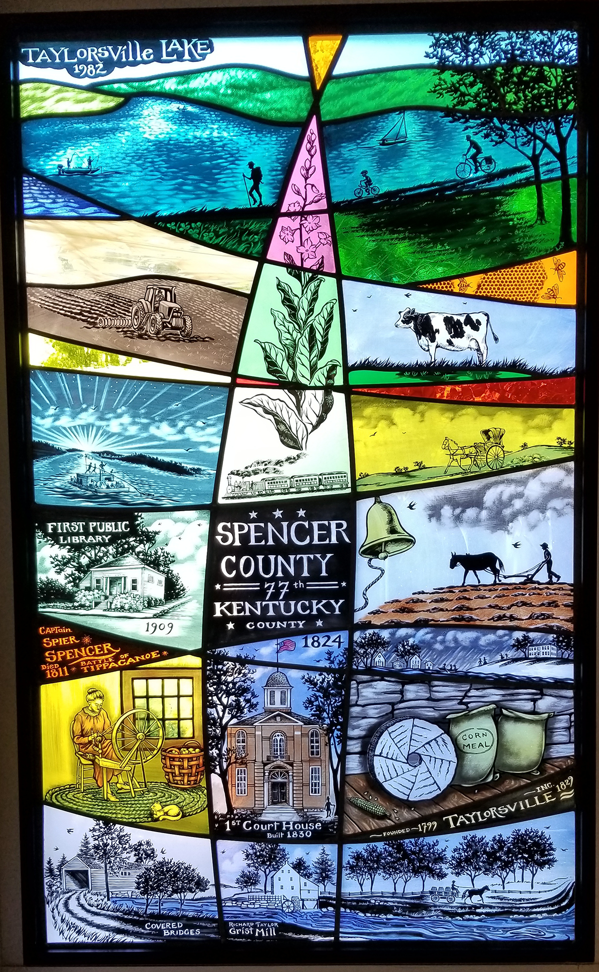 Spencer County Kentucky Stained Glass Mural