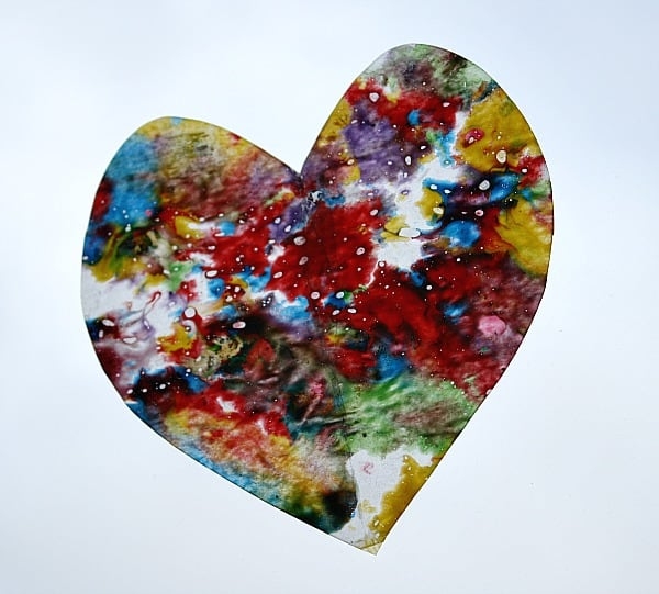 melted crayon heart