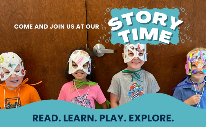 Kids wearing luchador masks at storytime